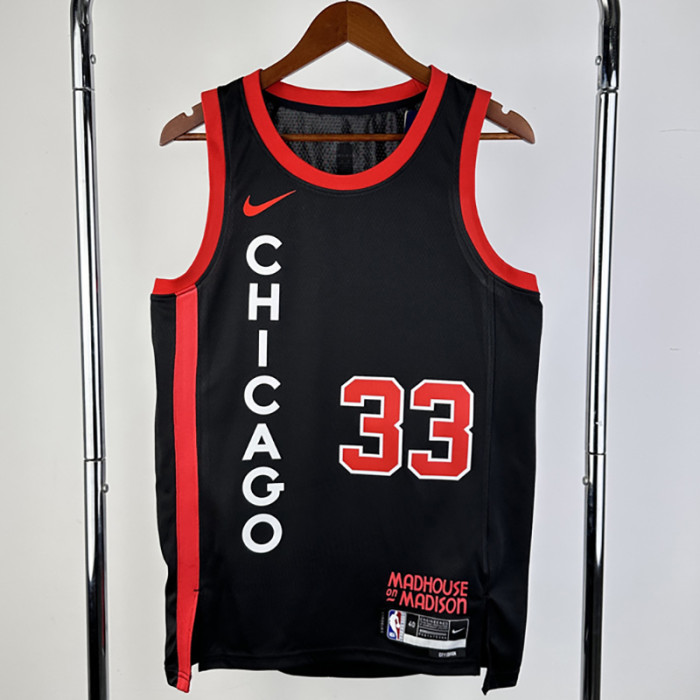 23-24 BULLS PIPPPEN #33 Black City Edition Top Quality Hot Pressing NBA Jersey