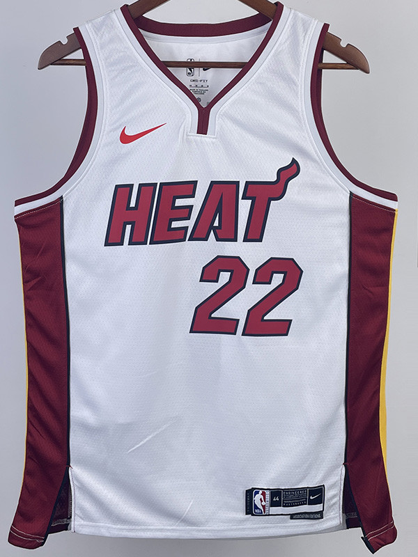 22-23 HEAT BUTLER #22 White Top Quality Hot Pressing NBA Jersey (V领）