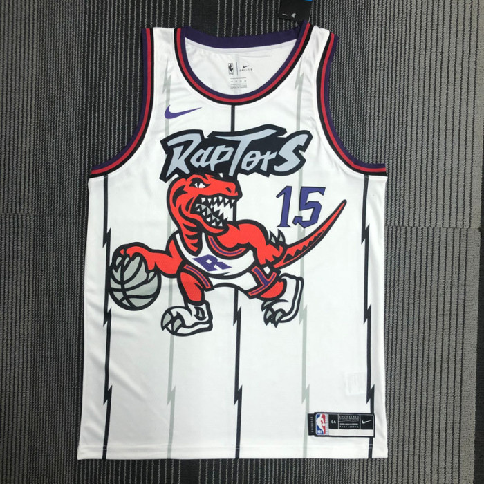 Raptors CARTER #15 White Retro Top Quality Hot Pressing NBA Jersey