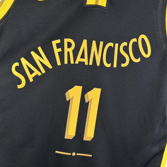 23-24 WARRIORS THOMPSON #11 Black City Edition Top Quality Hot Pressing NBA Jersey (V领)
