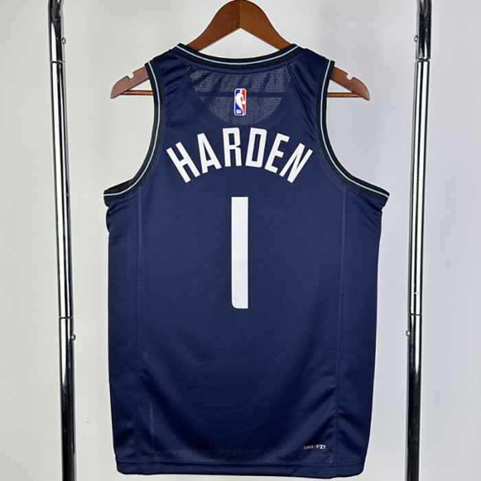 23-24 CLIPPERS HARDEN #1 Dark blue City Edition Top Quality Hot Pressing NBA Jersey
