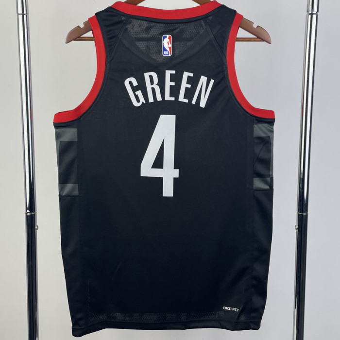 23-24 Rockets GREEN #4 Black Top Quality Hot Pressing NBA Jersey (Trapeze Edition)飞人版