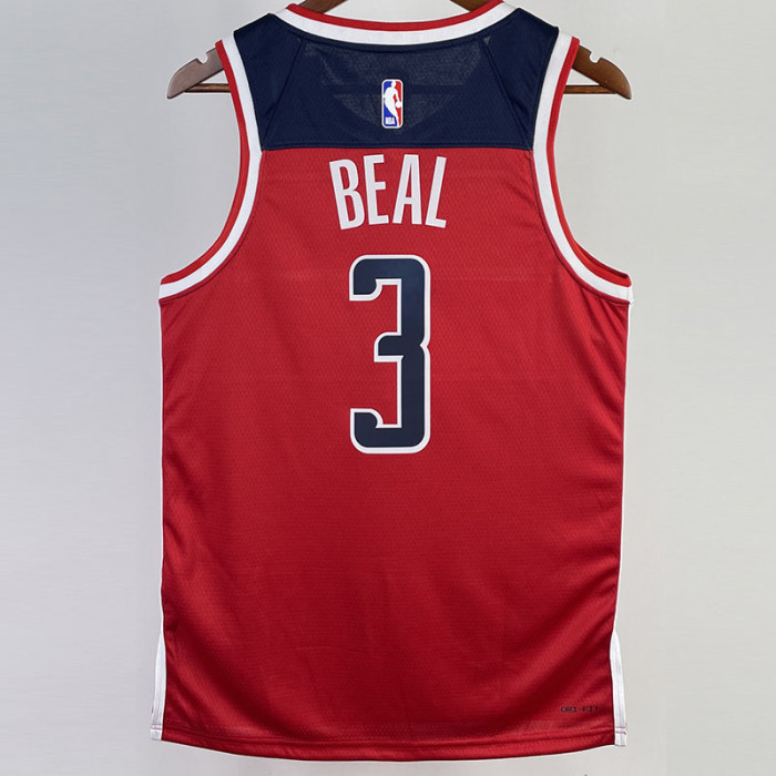 22-23 Wizards BEAL #3 Red Top Quality Hot Pressing NBA Jersey