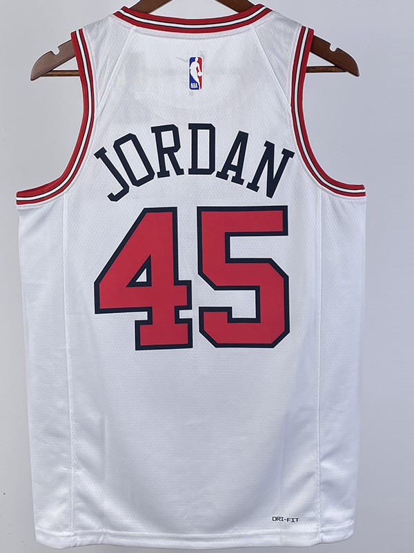 22-23 BULLS JORDAN #45 White Top Quality Hot Pressing NBA Jersey