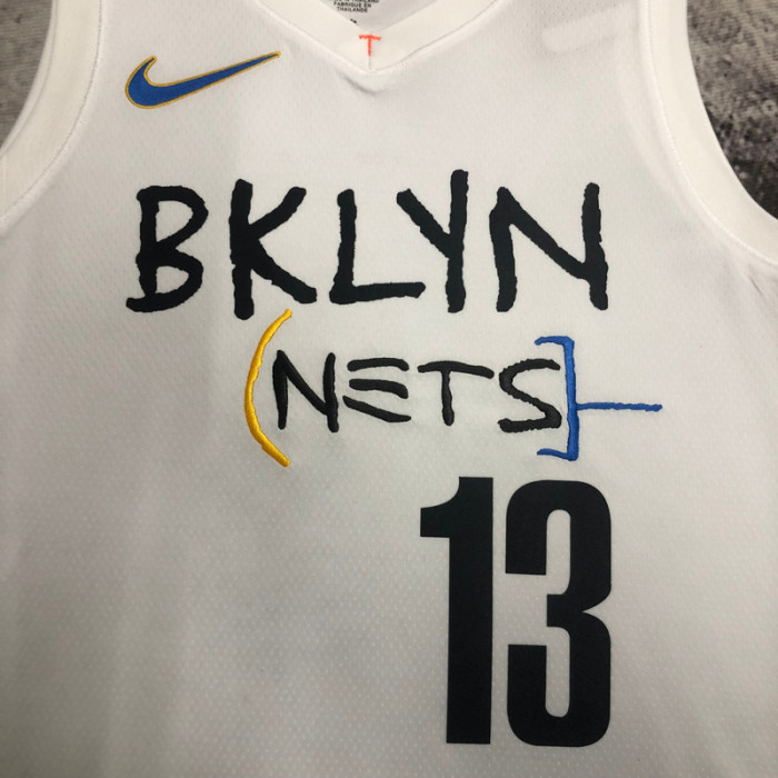 22-23 NETS HARDEN #13 White City Edition Top Quality Hot Pressing NBA Jersey