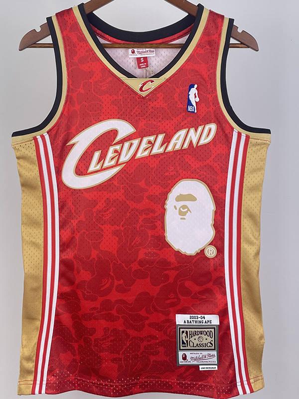 2023 Cleveland Cavaliers & BAPE #93 Red Top Quality Hot Pressing NBA Jersey