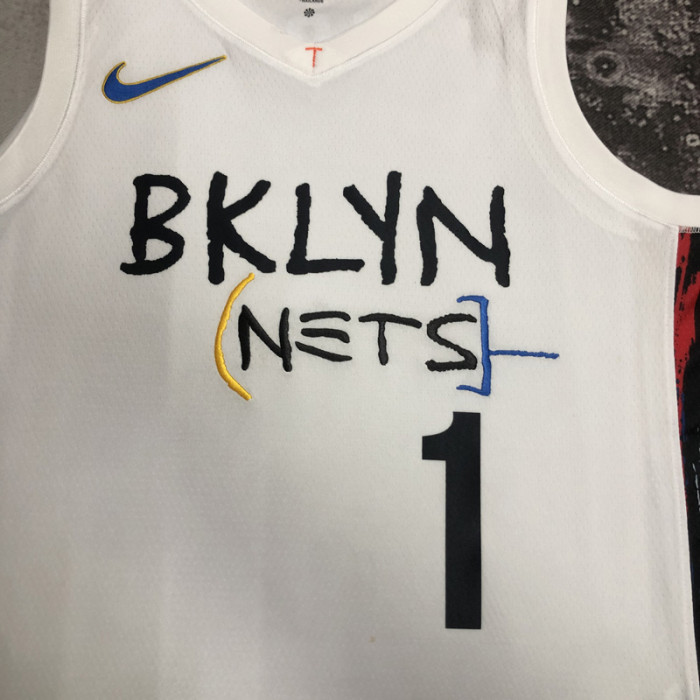 22-23 NETS BRIDGES #1 White City Edition Top Quality Hot Pressing NBA Jersey