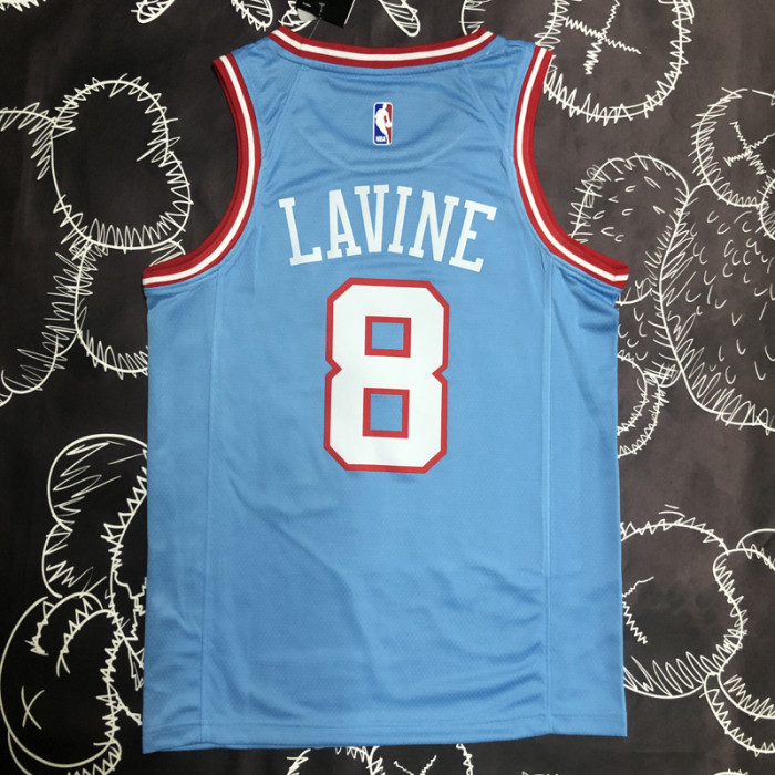 BULLS LAVINE #8 Blue Top Quality Hot Pressing NBA Jersey