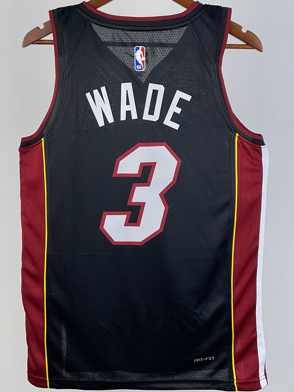 22-23 HEAT WADE #3 Black Top Quality Hot Pressing NBA Jersey (V领）