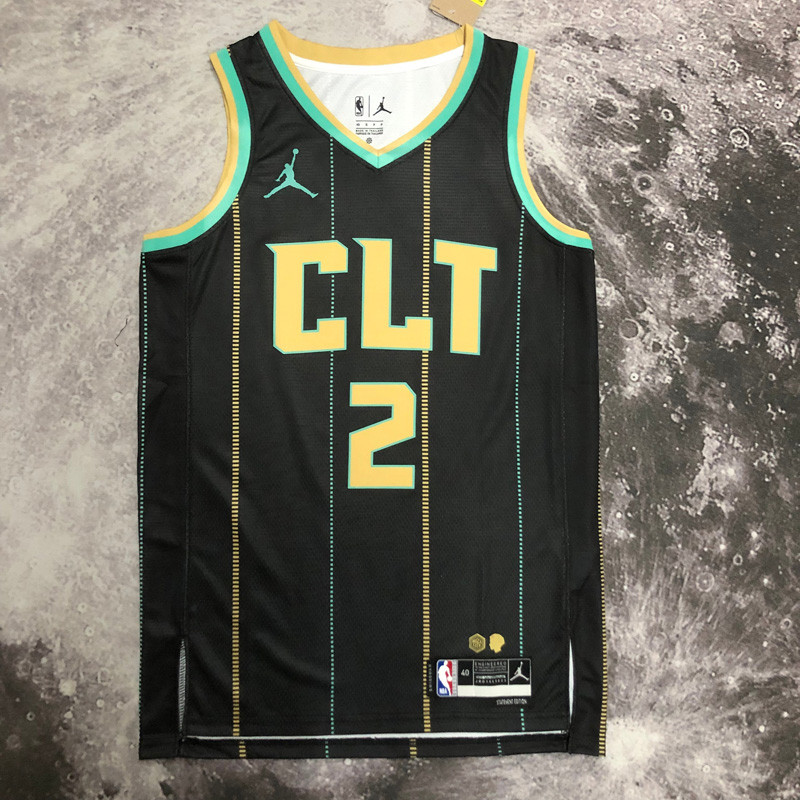 22-23 HORNETS BALL #2 Black City Edition Top Quality Hot Pressing NBA Jersey