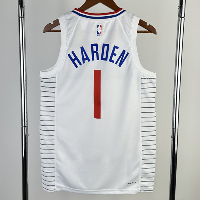 22-23 CLIPPERS HARDEN #1 White Top Quality Hot Pressing NBA Jersey