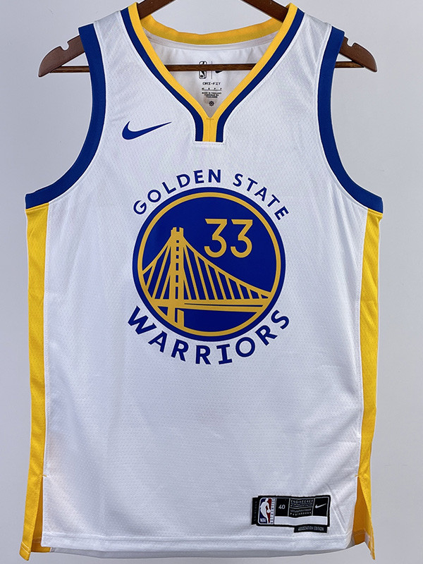 22-23 WARRIORS WISEMAN #33 White Top Quality Hot Pressing NBA Jersey (V领)