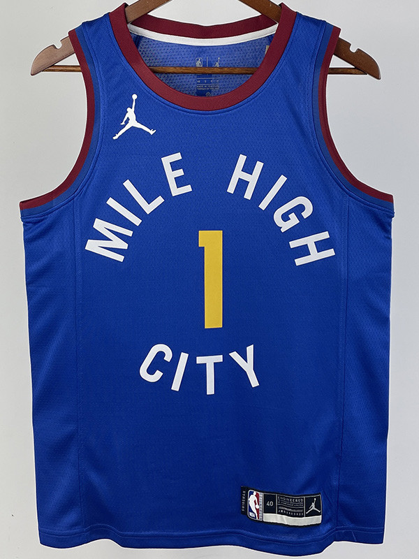 20-21 Nuggets PORTER JR. #1 Blue Top Quality Hot Pressing NBA Jersey (Trapeze Edition) 飞人版