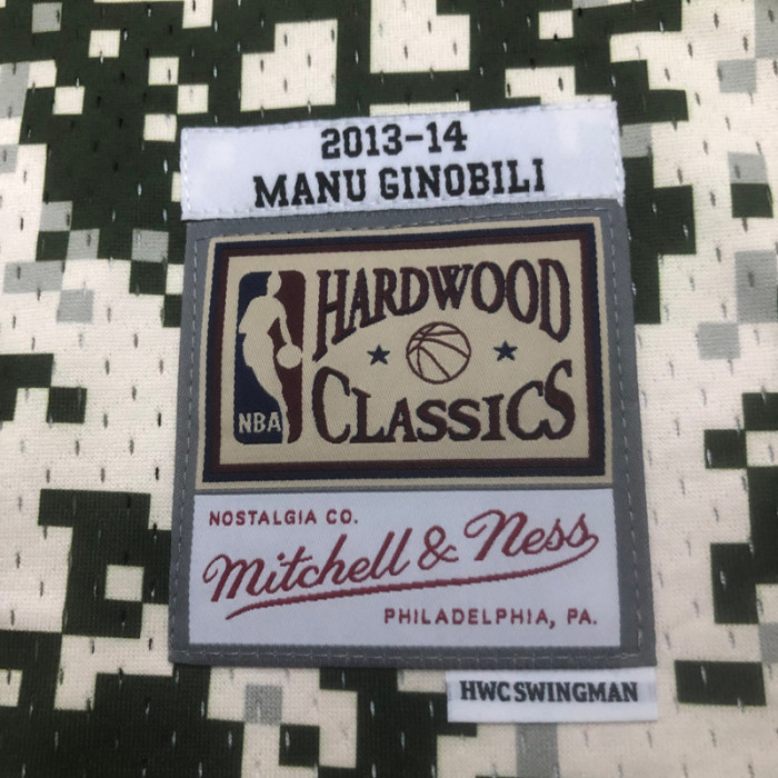 2013-14 SA Spurs GINOBILI #20 Green CamouflageTop Quality Hot Pressing NBA Jersey (迷彩）