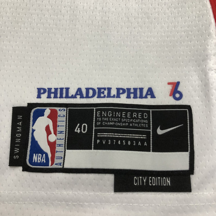 22-23 76ERS MAXEY #0 White City Edition Top Quality Hot Pressing NBA Jersey