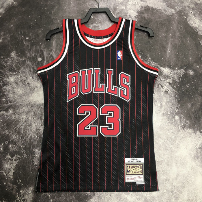 1996 BULLS JORDAN #23 Black Retro Top Quality Hot Pressing NBA Jersey