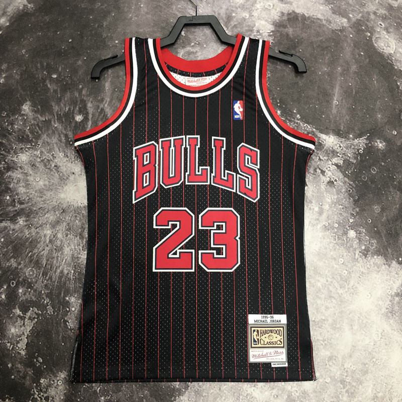 1996 BULLS JORDAN #23 Black Retro Top Quality Hot Pressing NBA Jersey