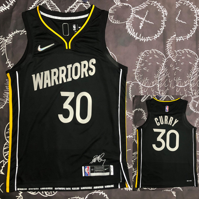 WARRIORS Glory version CURRY #30 Black Top Quality Hot Pressing NBA Jersey
