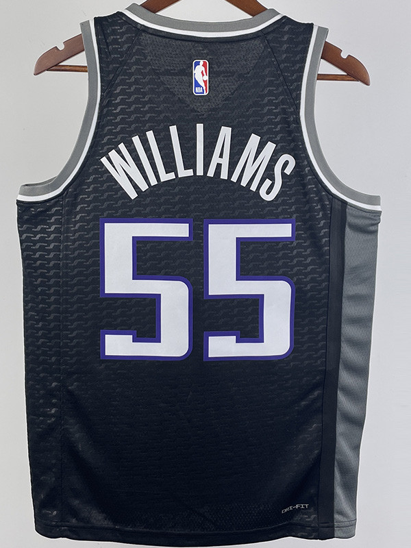 22-23 Kings WILLIAMS #55 Black Top Quality Hot Pressing NBA Jersey (Trapeze Edition)飞人版