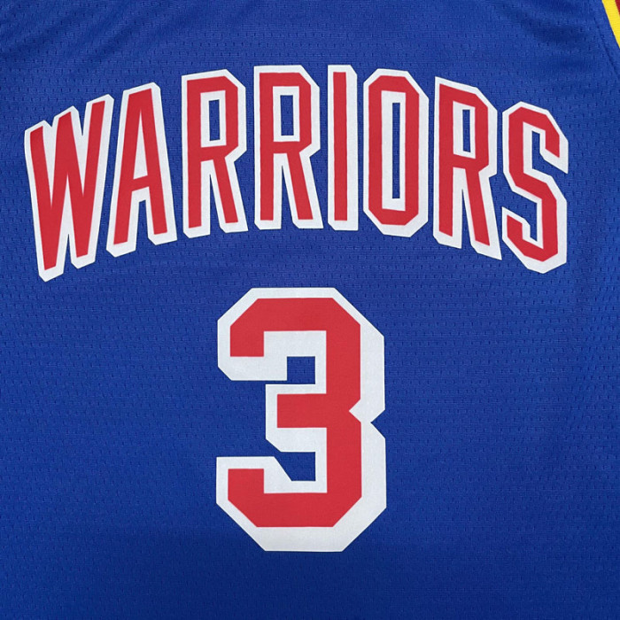 Warriors POOLE #3 Blue 75th Anniversary Retro NBA Jersey