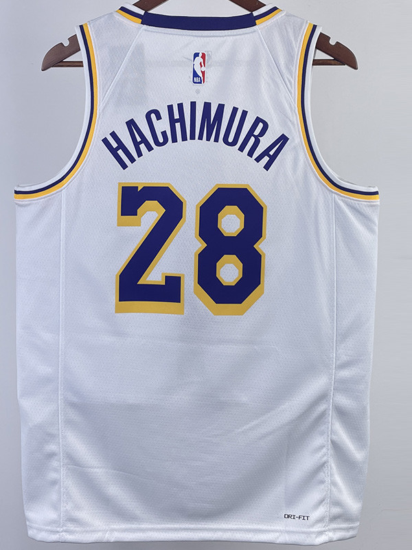 22-23 LAKERS HACHIMURA #28 White Top Quality Hot Pressing NBA Jersey(圆领)