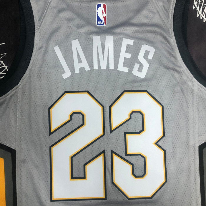 2018 Cleveland Cavaliers JAMES #23 Gray Top Quality Hot Pressing NBA Jersey