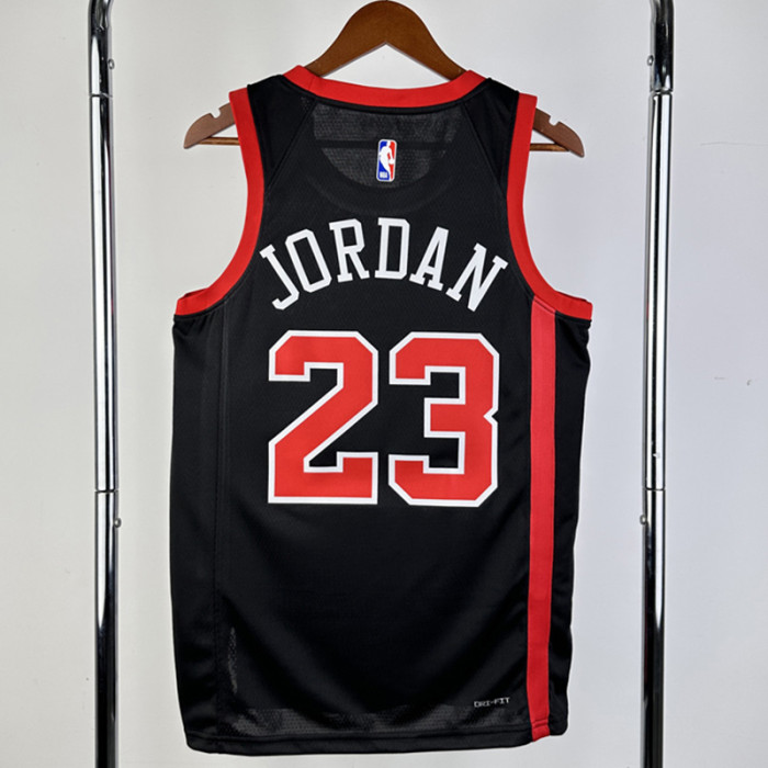 23-24 BULLS JORDAN #23 Black City Edition Top Quality Hot Pressing NBA Jersey