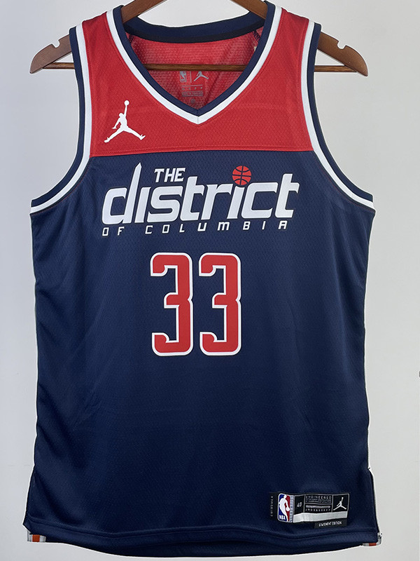 22-23 Wizards KUZMA #33 Royal Blue Top Quality Hot Pressing NBA Jersey (Trapeze Edition)