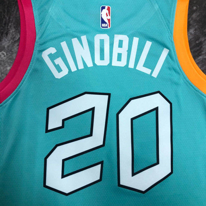 22-23 Sa Spurs GINOBILI #20 Blue City Edition Top Quality Hot Pressing NBA Jersey