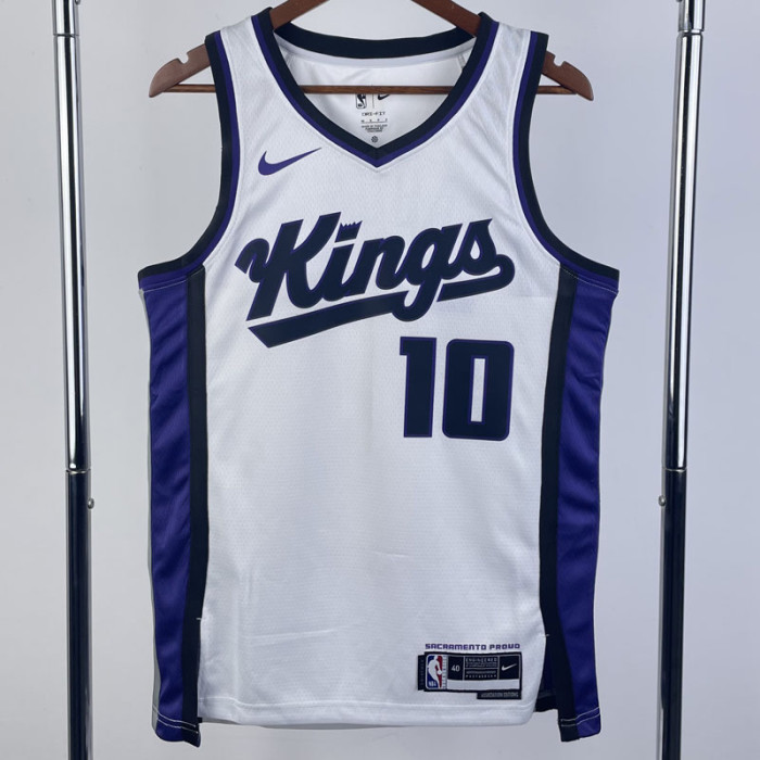 23-24 Kings SABONIS #10 White Top Quality Hot Pressing NBA Jersey