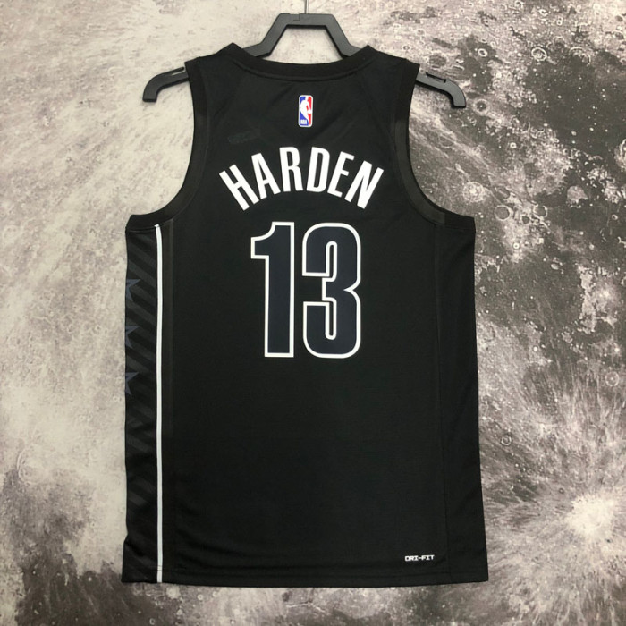 22-23 NETS HARDEN #13 Black Top Quality Hot Pressing NBA Jersey (Trapeze Edition)