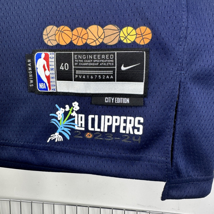 23-24 CLIPPERS GEORGE #23 Dark blue City Edition Top Quality Hot Pressing NBA Jersey