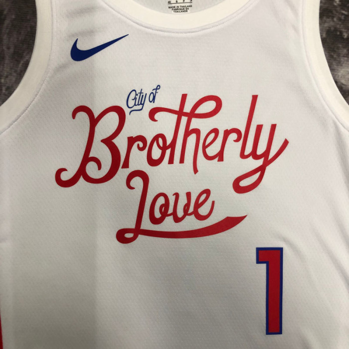 22-23 76ERS HARDEN #1 White City Edition Top Quality Hot Pressing NBA Jersey
