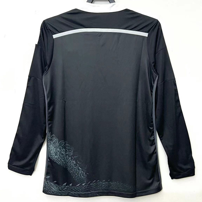 2014-2015 RMA Away Black Long Sleeve Retro Soccer Jersey (长袖)
