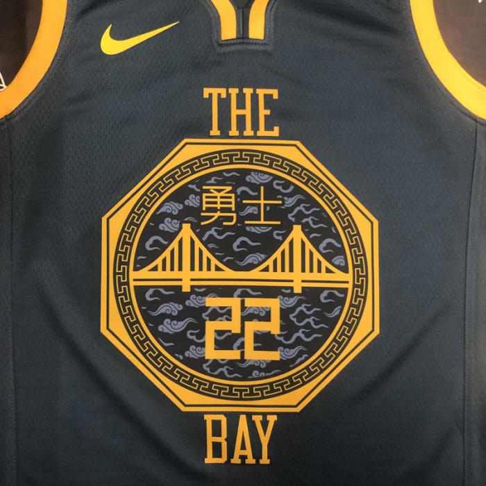 2018 WARRIORS WIGGINS #22 Black Gray Top Quality Hot Pressing NBA Jersey