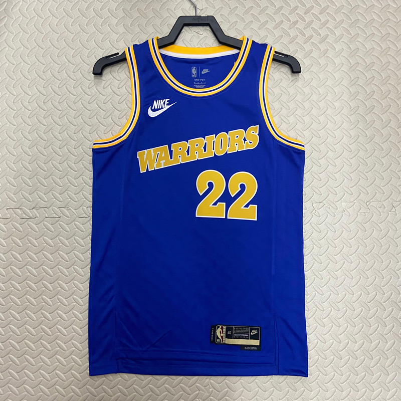 22-23 WARRIORS WIGGINS #22 Blue Top Quality Hot Pressing NBA Jersey (Retro Logo)