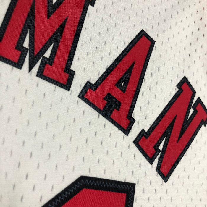 1998 BULLS RODMAN #91 White Retro Top Quality Hot Pressing NBA Jersey