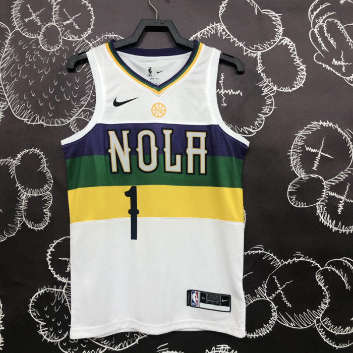 2018 Pelicans WILLIAMSON #1 White Top Quality Hot Pressing NBA Jersey