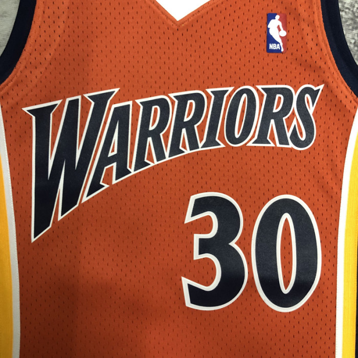 2010 WARRIORS CURRY #30 Orange Retro Top Quality Hot Pressing NBA Jersey