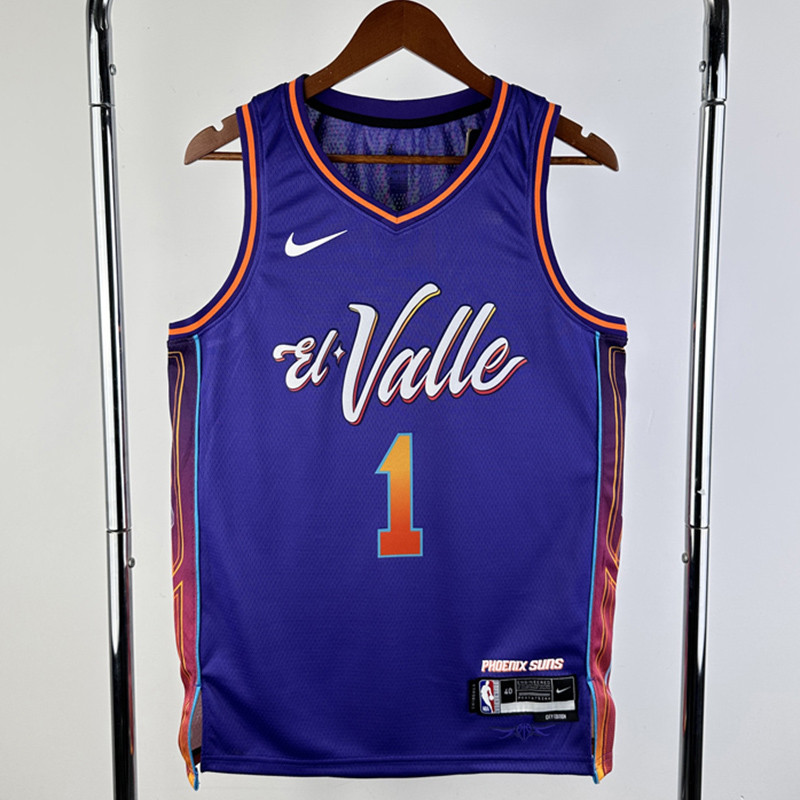 23-24 SUNS BOOKER #1 Purple City Edition Top Quality Hot Pressing NBA Jersey