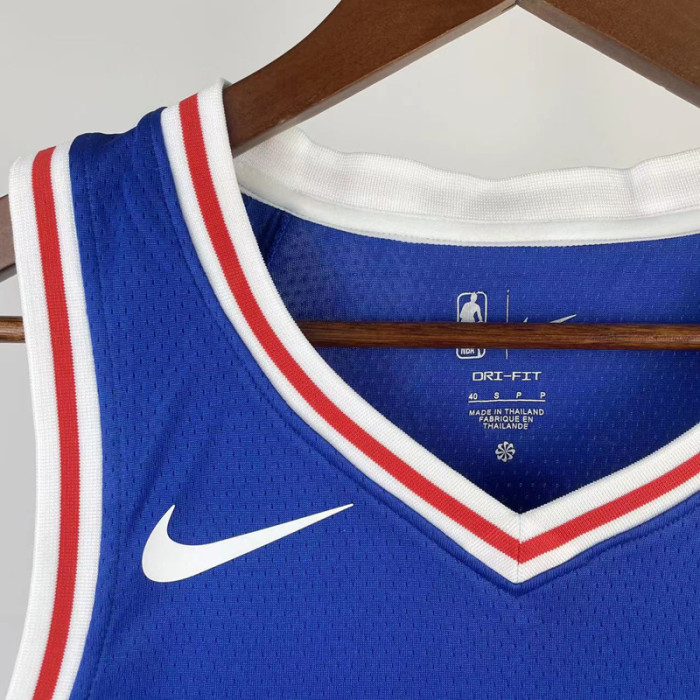 22-23 76ERS OUBRE JR. #9 Blue Top Quality Hot Pressing NBA Jersey (V领）
