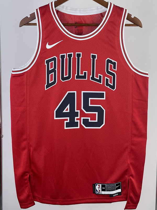 22-23 BULLS JORDAN #45 Red Top Quality Hot Pressing NBA Jersey