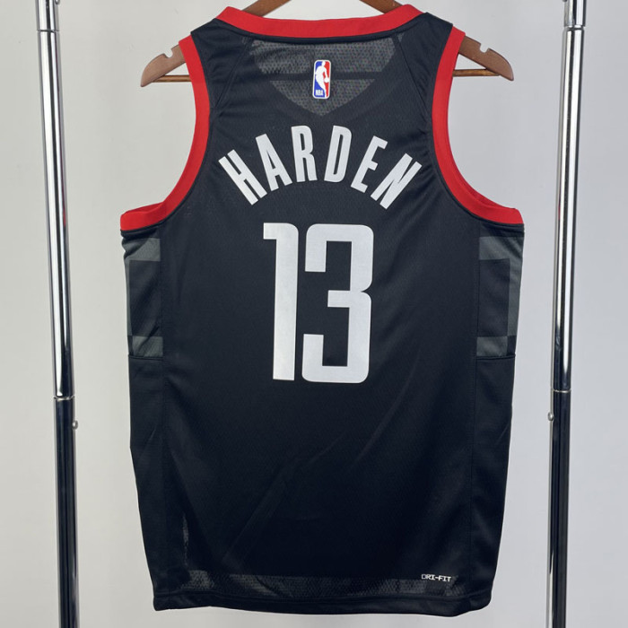 23-24 Rockets HARDEN #13 Black Top Quality Hot Pressing NBA Jersey (Trapeze Edition)飞人版