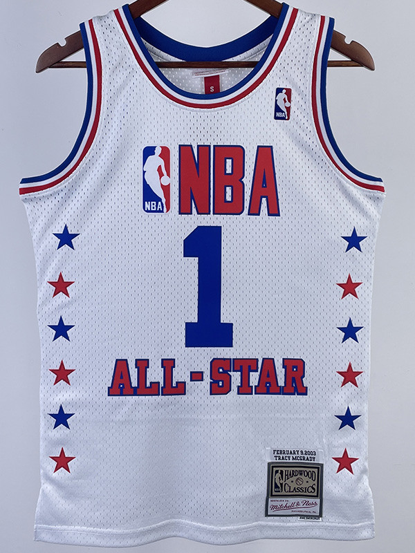 ALL-STAR McGRADY #1 White Top Quality Hot Pressing NBA Jersey