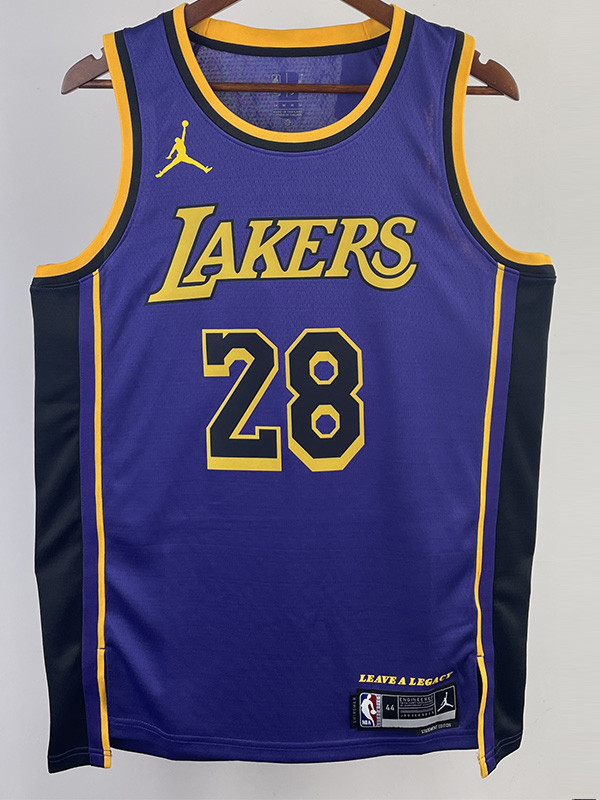22-23 LAKERS HACHIMURA #28 Purple Top Quality Hot Pressing NBA Jersey (Trapeze Edition)