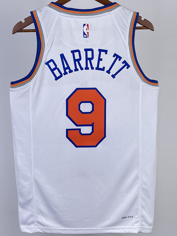 22-23 KNICKS BARRETT #9 White Top Quality Hot Pressing NBA Jersey
