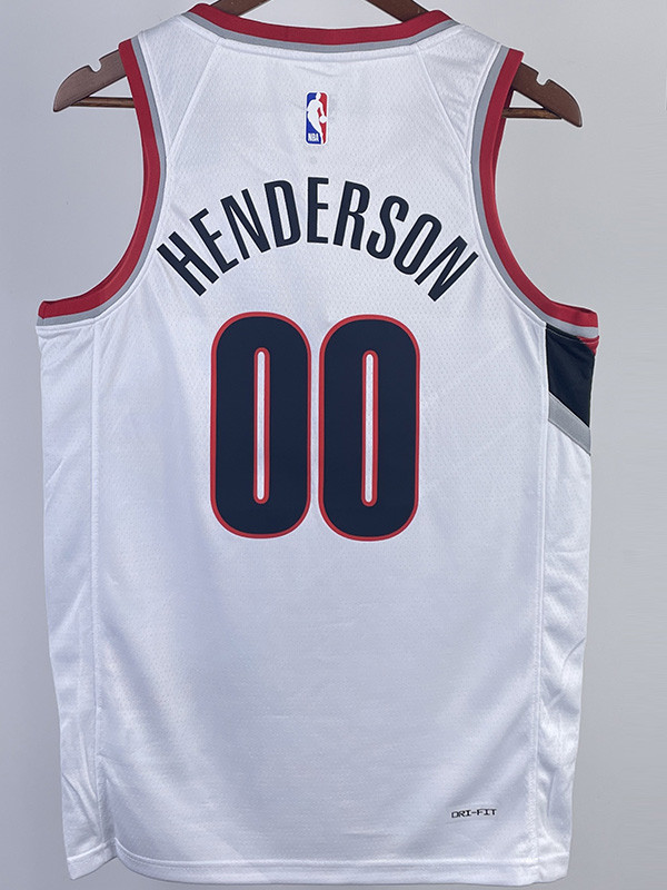 22-23 Trail Blazers HENDERSON #00 White Top Quality Hot Pressing NBA Jersey