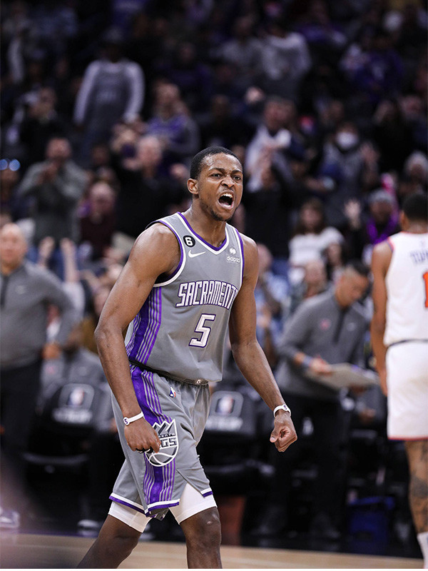 22-23 Kings FOX #5 Grey City Edition Top Quality Hot Pressing NBA Jersey