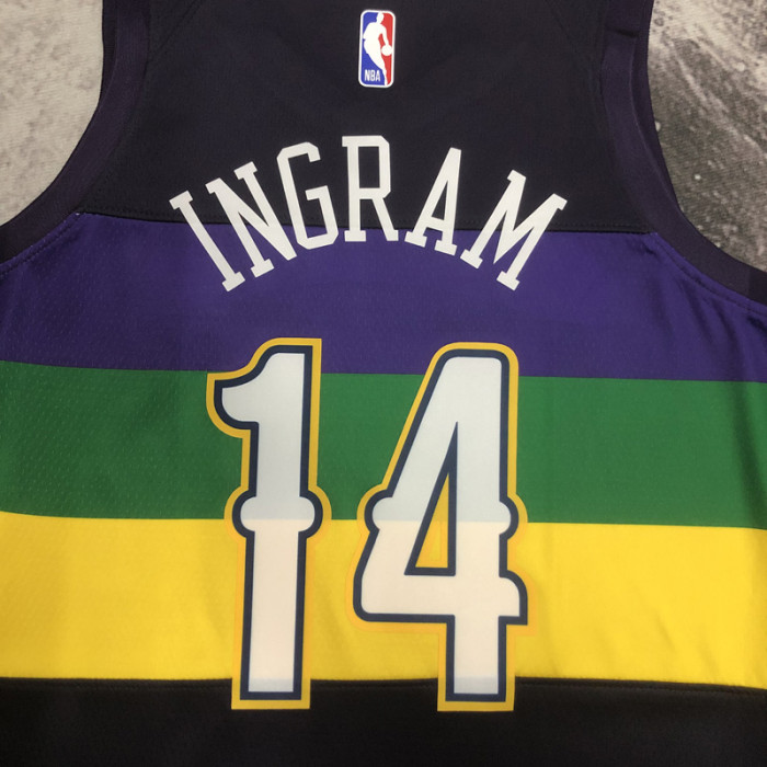 22-23 Pelicans INGRAM #14 Black City Edition Top Quality Hot Pressing NBA Jersey