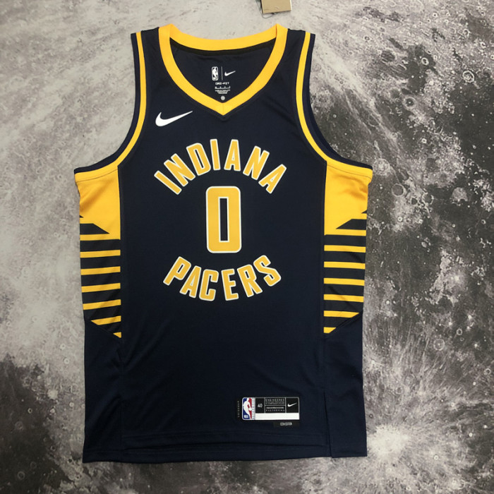 22-23 Indiana Pacers HALIBURTON #0 Black Away Top Quality Hot Pressing NBA Jersey